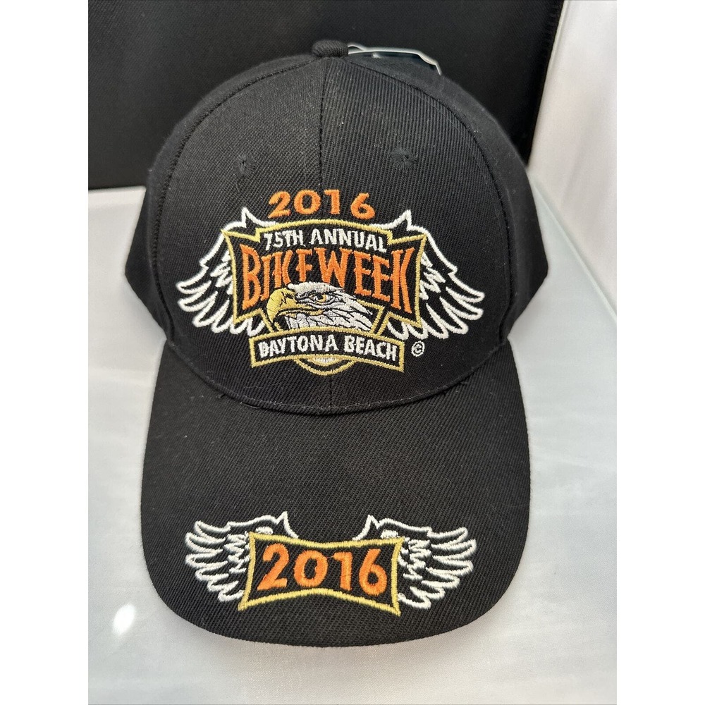 Daytona Beach FL Bike Week 2016 75 Years Hat Black Eagle